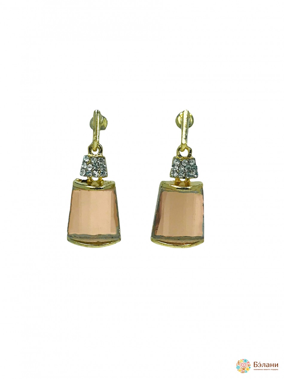 Сережки-гвоздики, що звисають "Шампань"