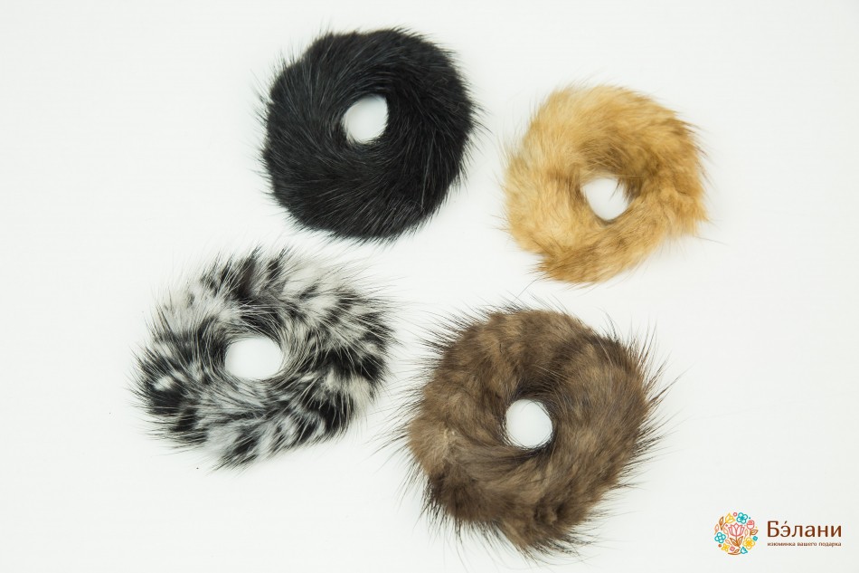 Гумка з хутра кролика темна