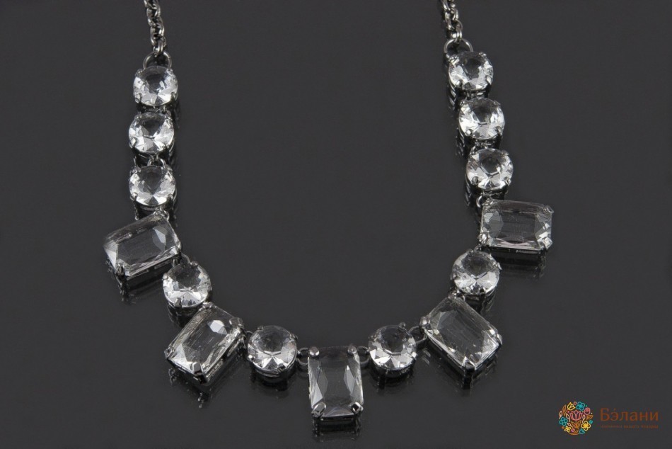 Кольє з діамантами срібло