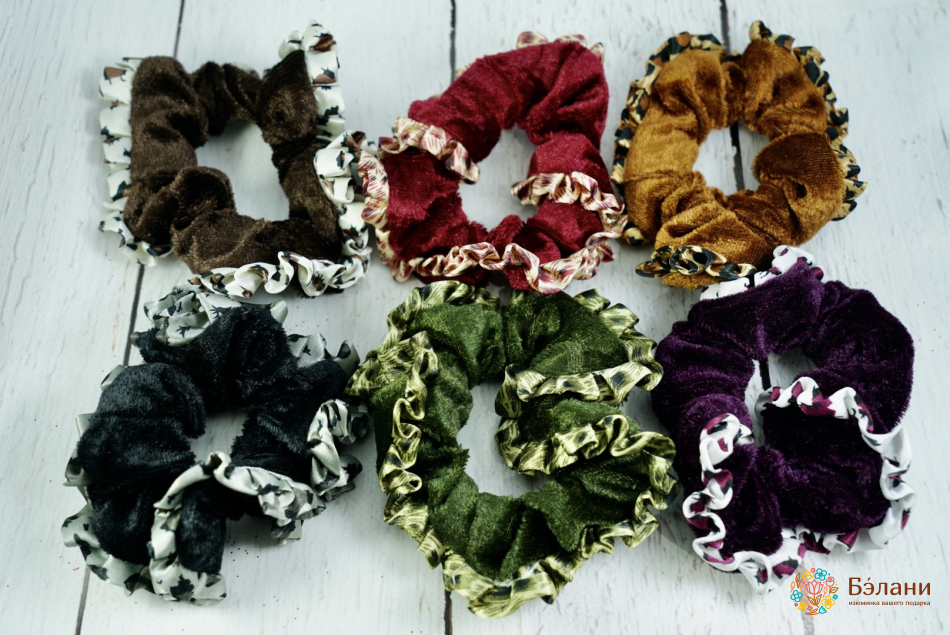 Гумка оксамитова з леопардовим кантом