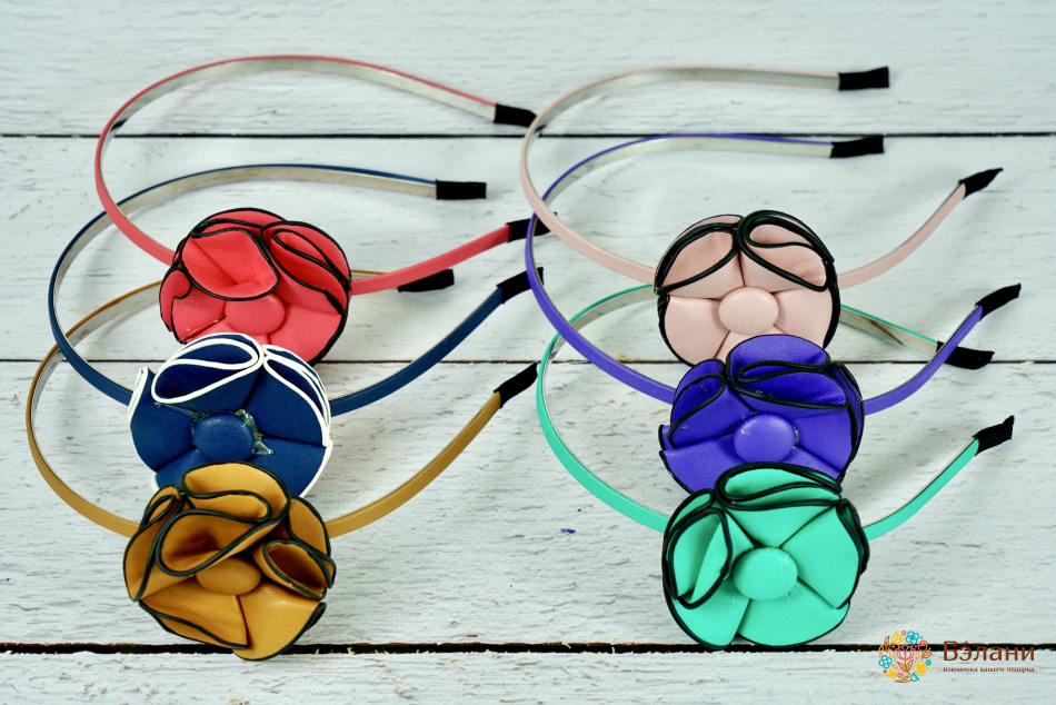 Обруч "Leather flower"