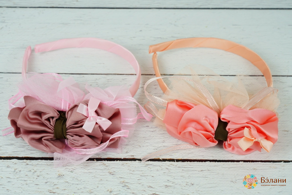 Обруч "Tenderness" атласный с фатином