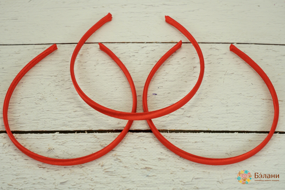 Обруч "Satin blank" красный