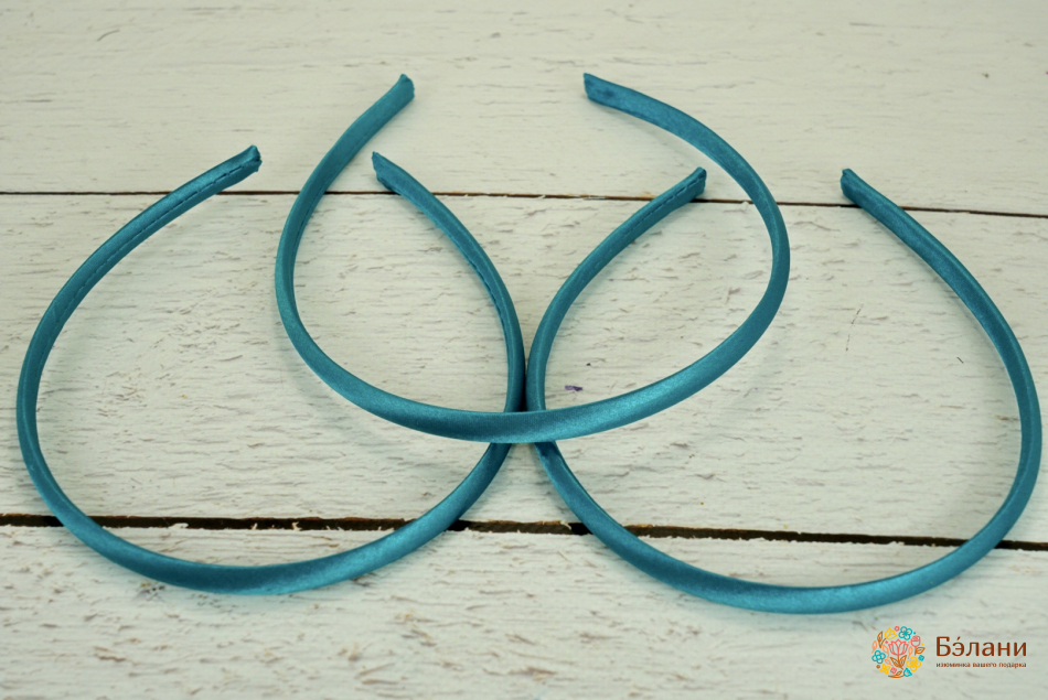 Обруч "Satin blank" бірюзовий