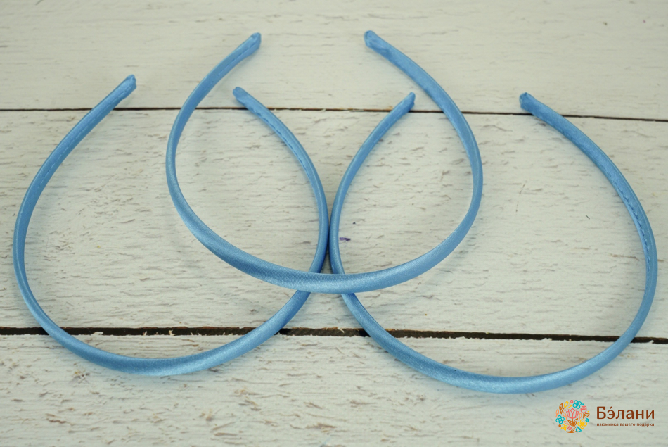 Обруч "Satin blank" голубой