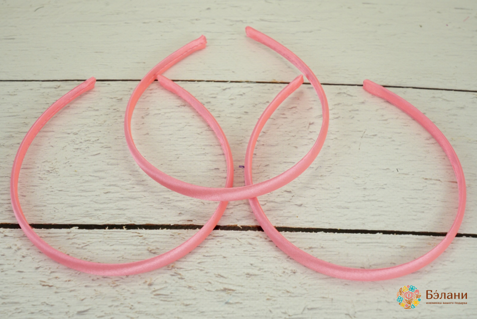 Обруч "Satin blank" розовый