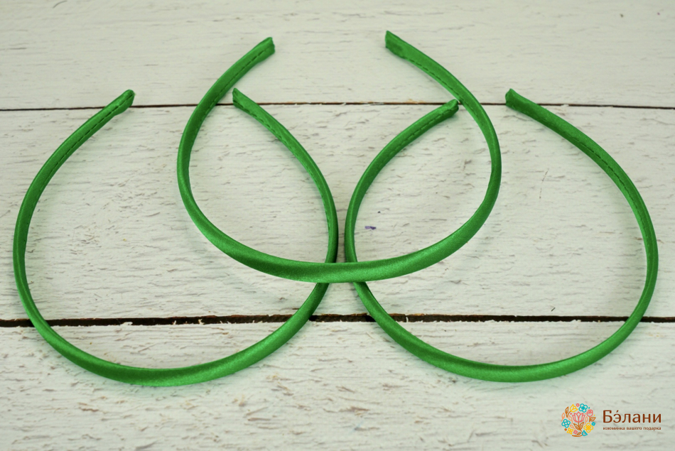 Обруч "Satin blank" зеленый