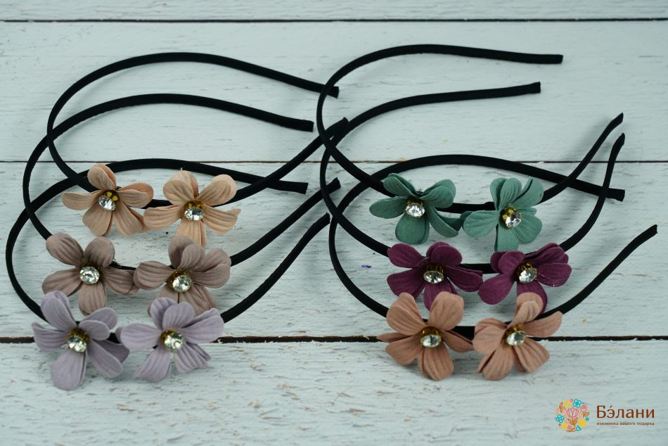 Обруч "Flowers with diamonds"