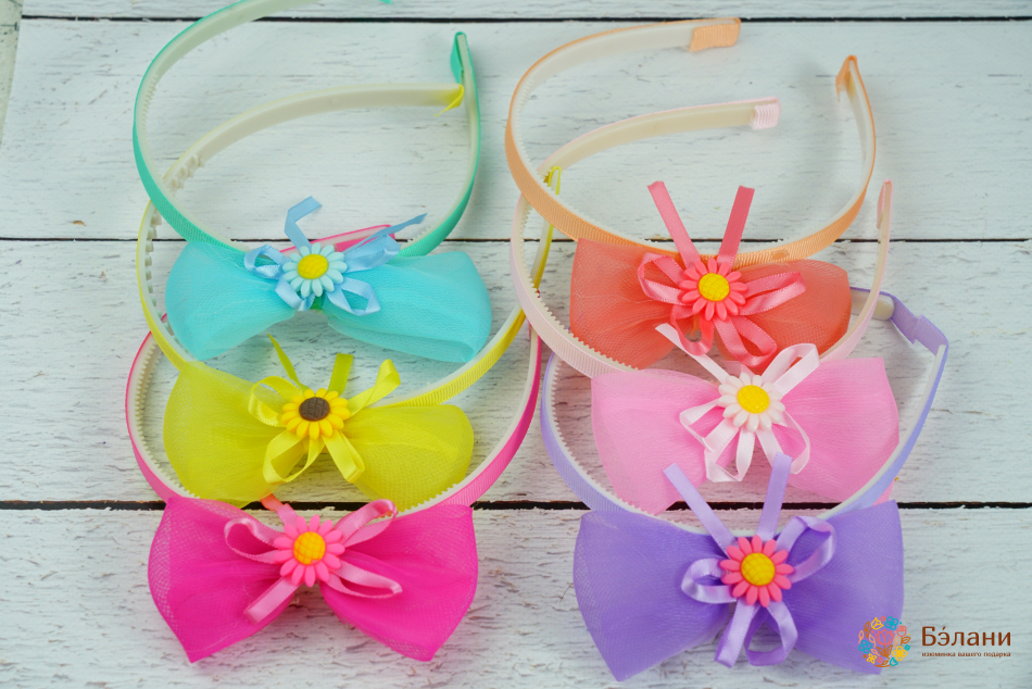 Обруч "Bow with chamomile"