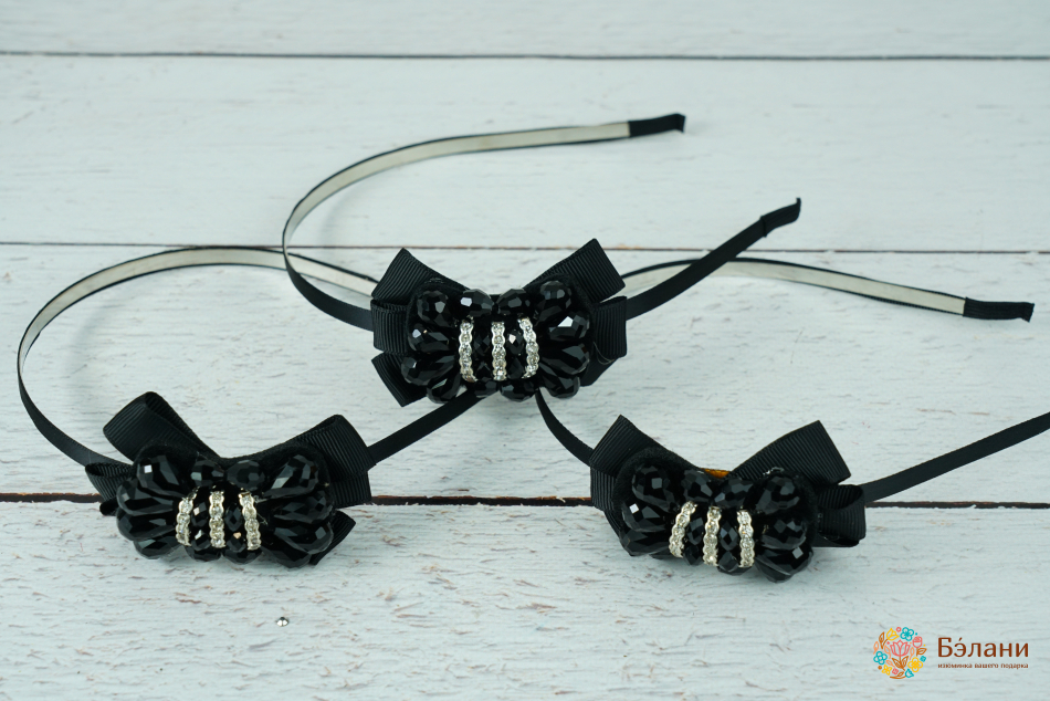 Обруч "Crystal bow" черный