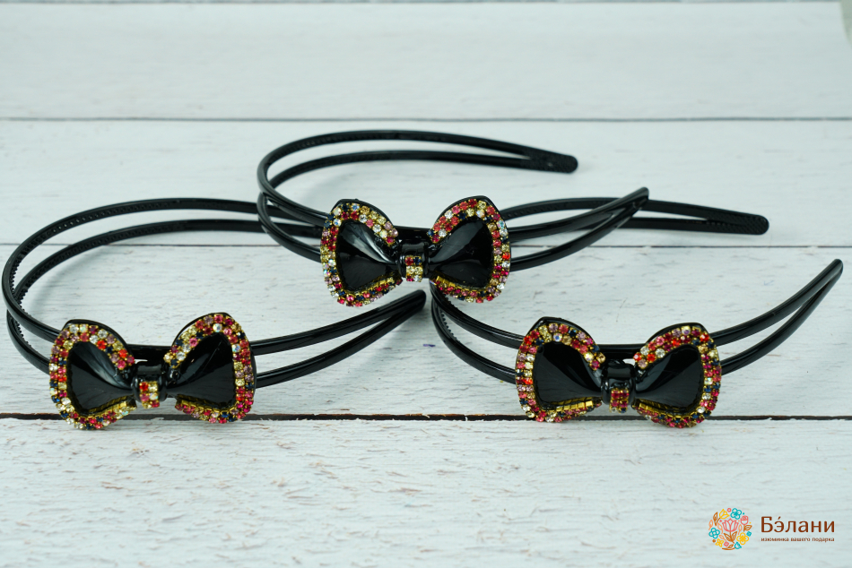 Обруч "Double lacquer bow" черный
