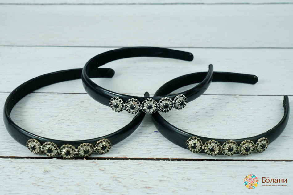 Обруч со стразами "Black diamonds"