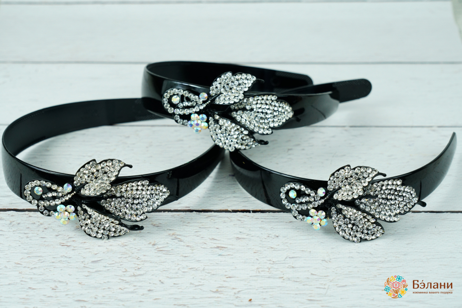 Обруч "Diamond bouquet" черный