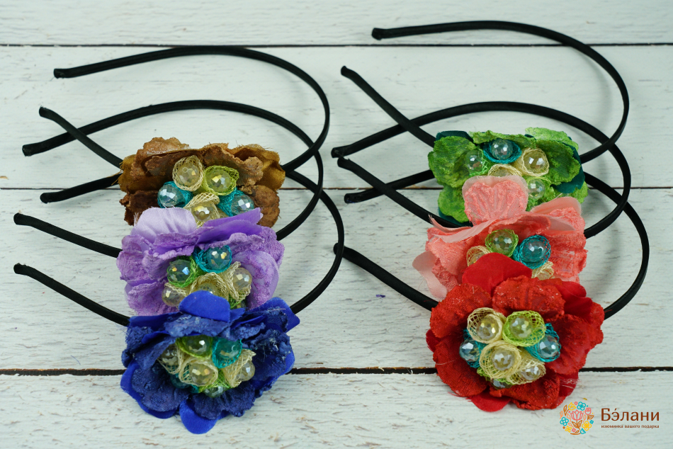 Обруч "Flower with crystal"