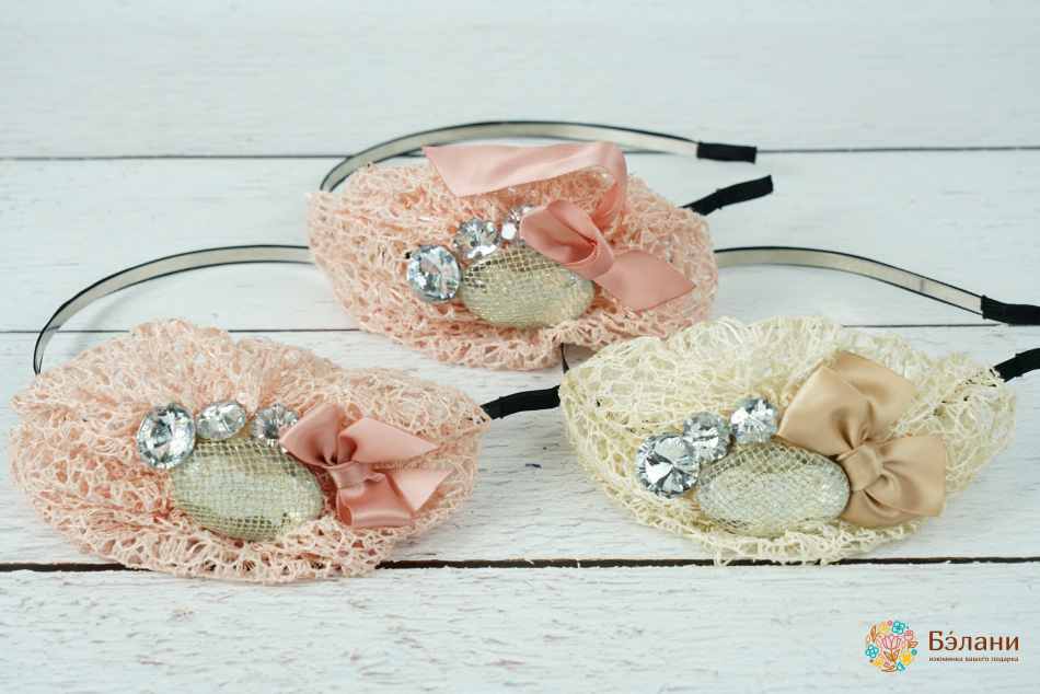 Обруч "Diamond glamour" у пастельних тонах