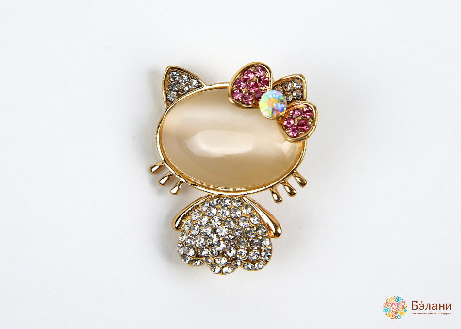 Брошь "Ониксовый кот"