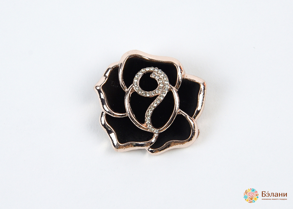 Брошь "Эмалевая роза"