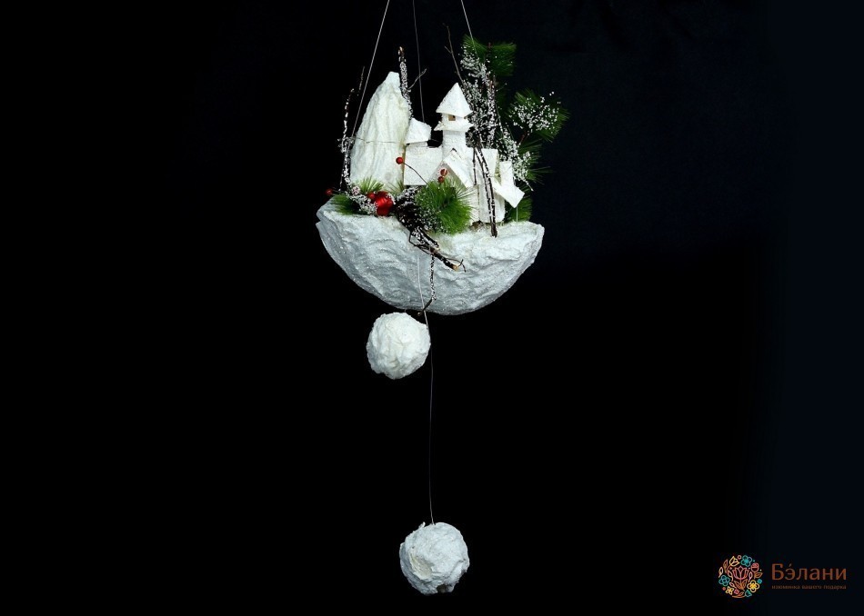 Декор підвісний "Будиночок в горах" з LED-підсвічуванням