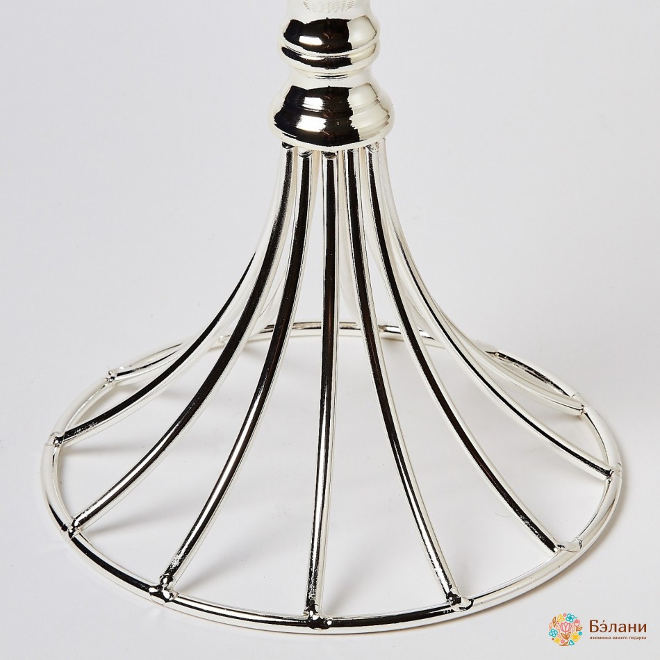 Свічник металевий з колбою "Stripped №1" L | 2