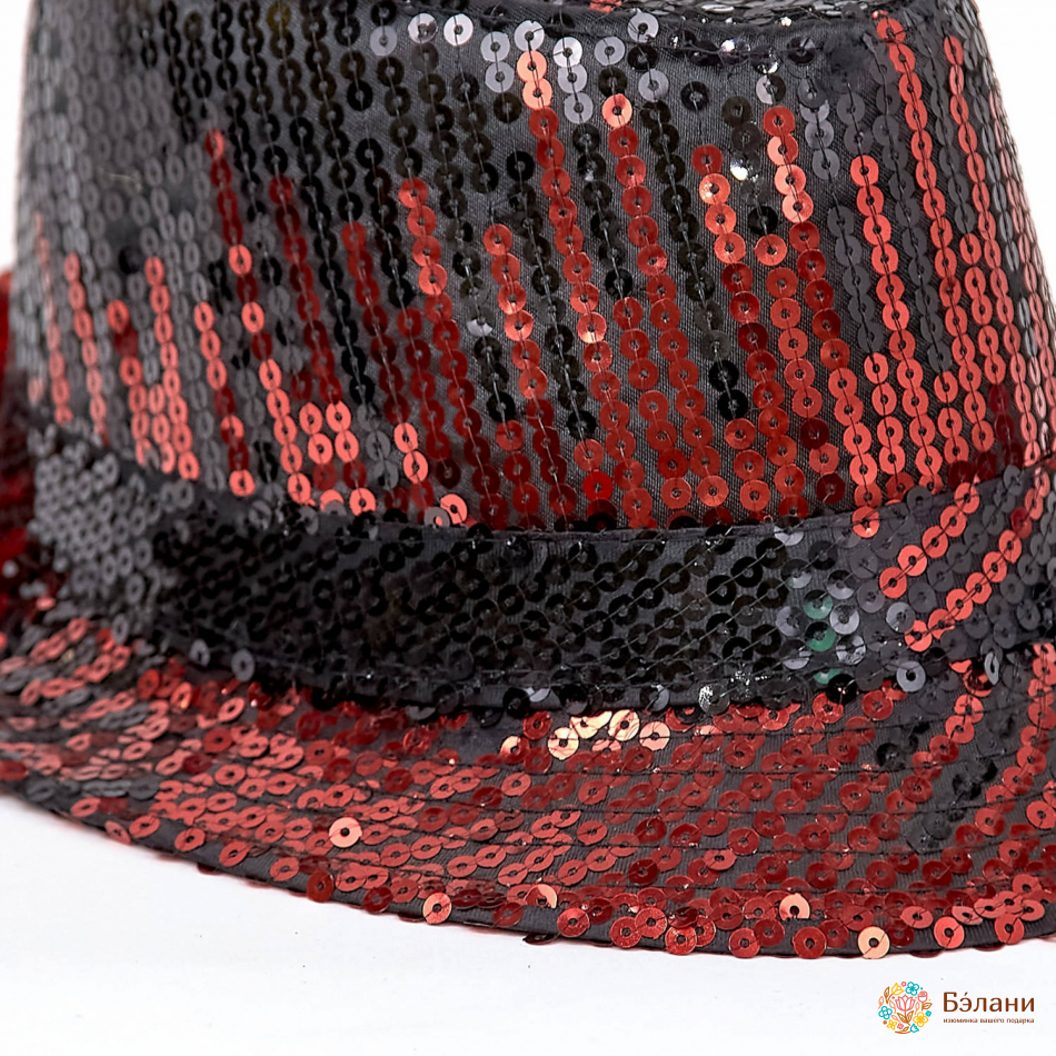 Шляпа "Диско" черно-красная | 2