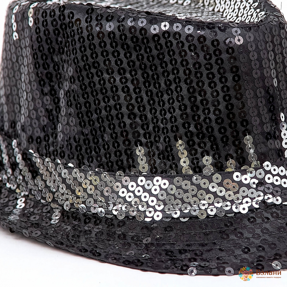 Шляпа "Диско" серебристо-черная | 2