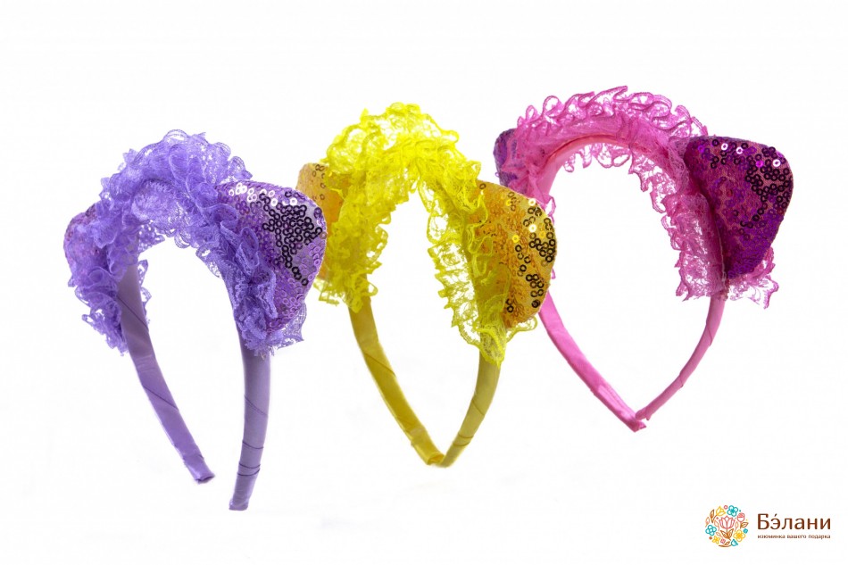 Обруч "Kitty" з мереживом | 2