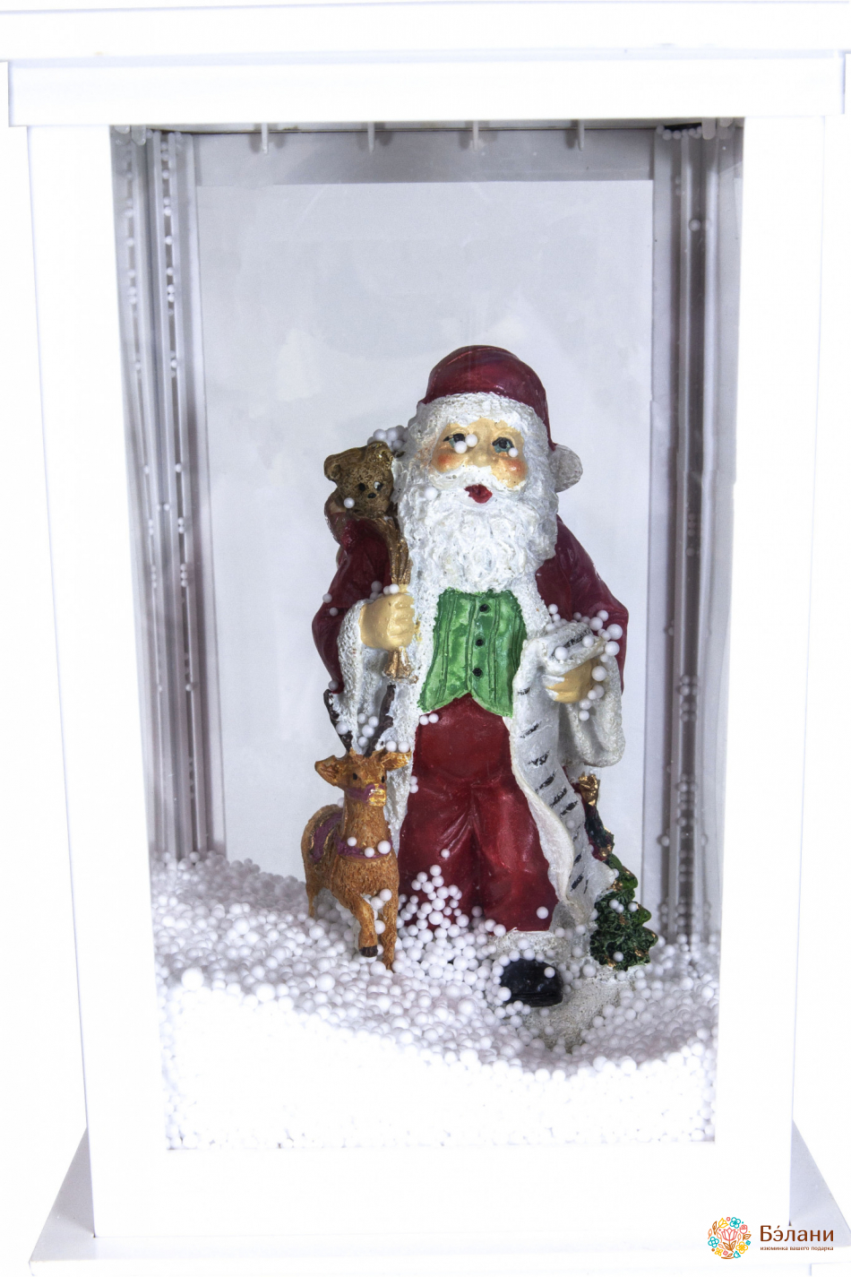 Фонарь на ножке с искусственным снегом М | 2