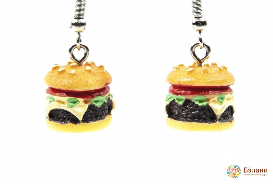 Сережки Fastfood "Hamburger" | 2