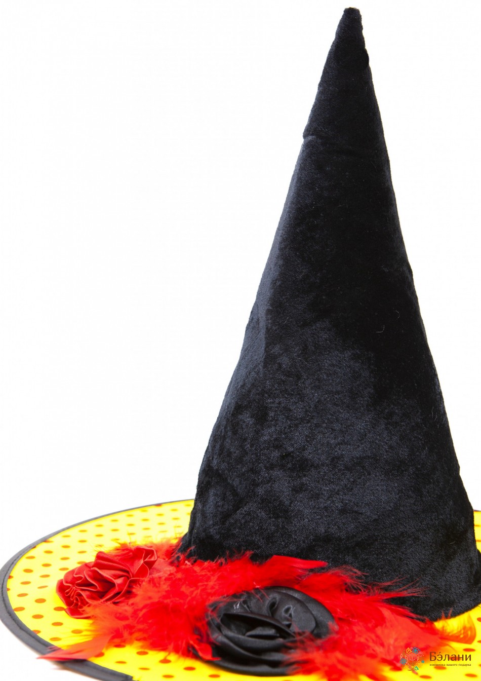 Відьма капелюх з трояндами в горох | 2