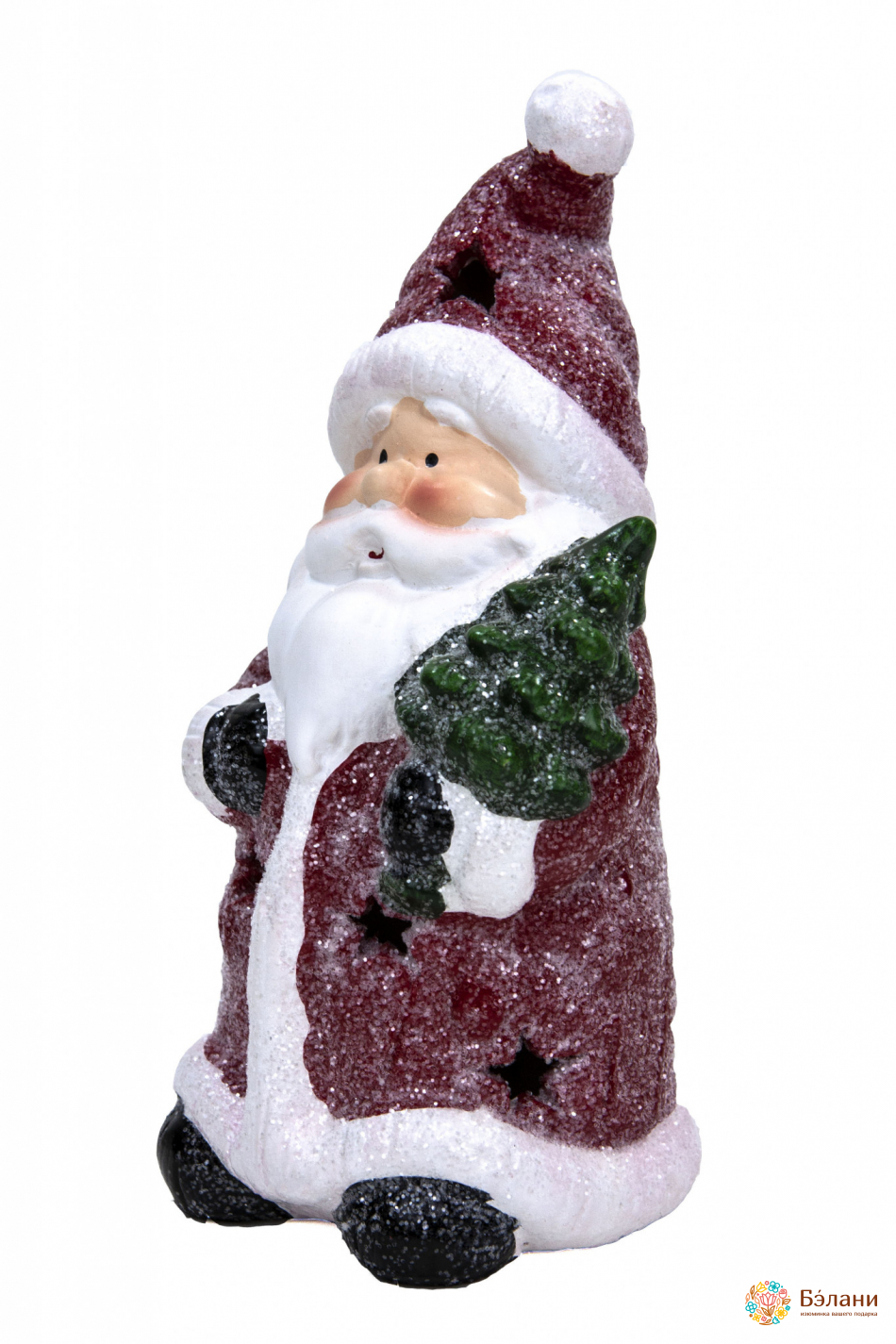 Новорічний декор "Цукровий Дід Мороз" з LED-підсвічуванням | 4