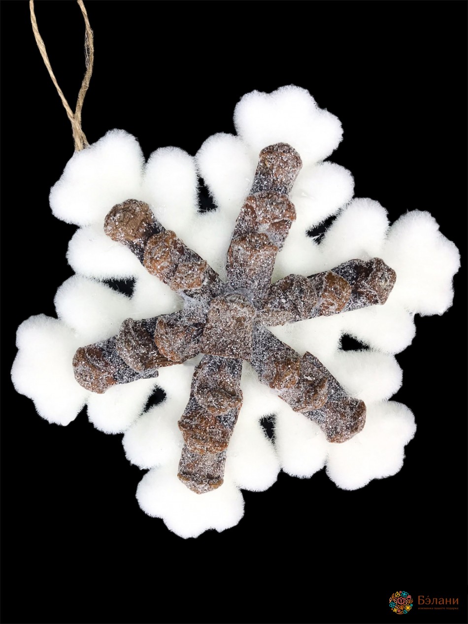 Ялинкова іграшка "Сніжинка з шишками" | 2