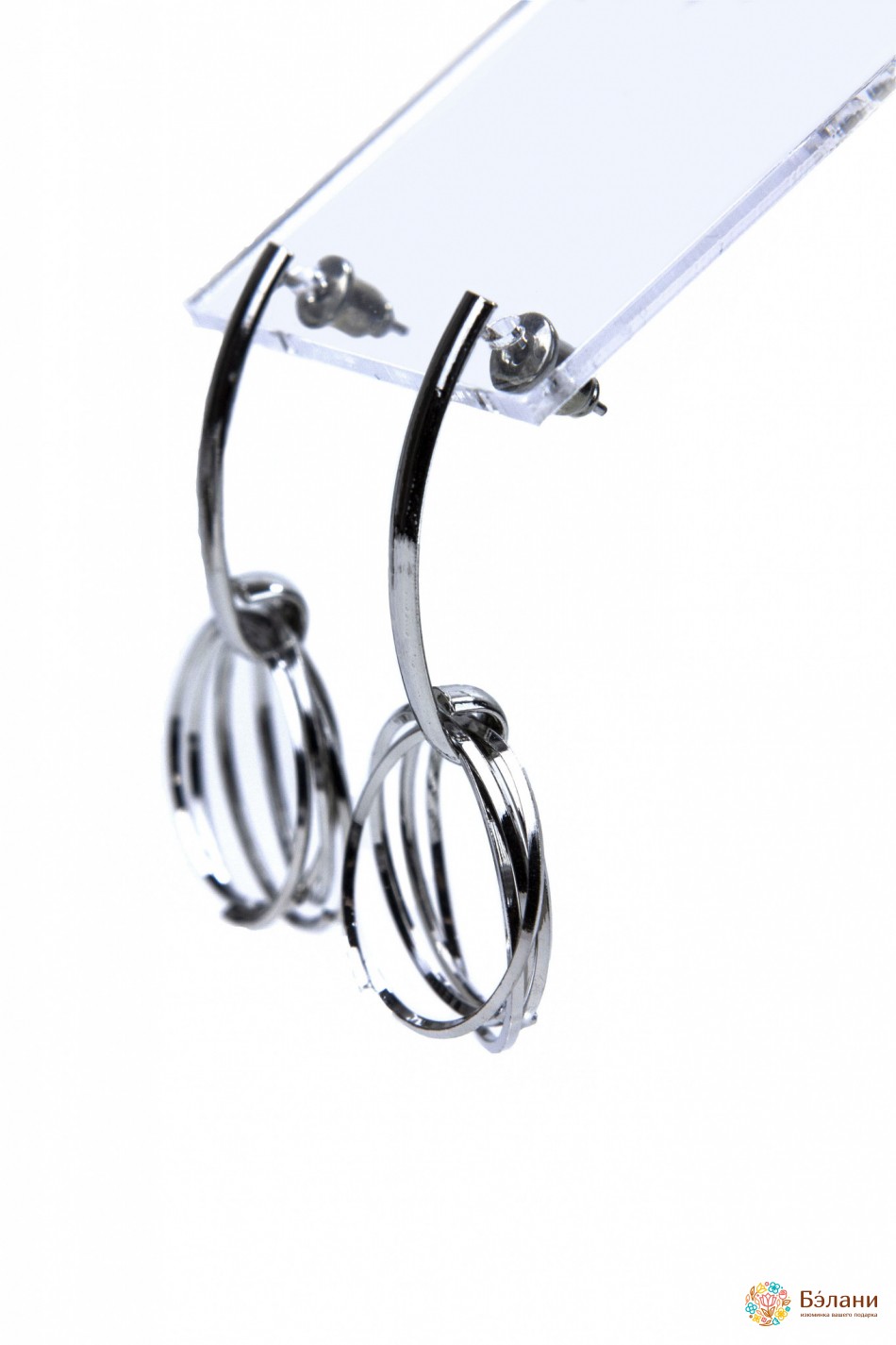 Сережки "Silver collection" з кільцями | 2