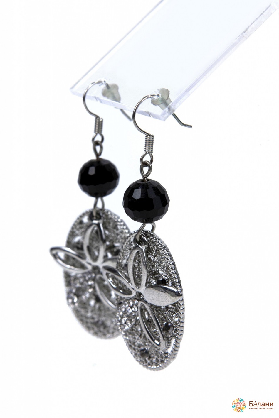 Сережки "Silver collection" ажурні з квітами | 2