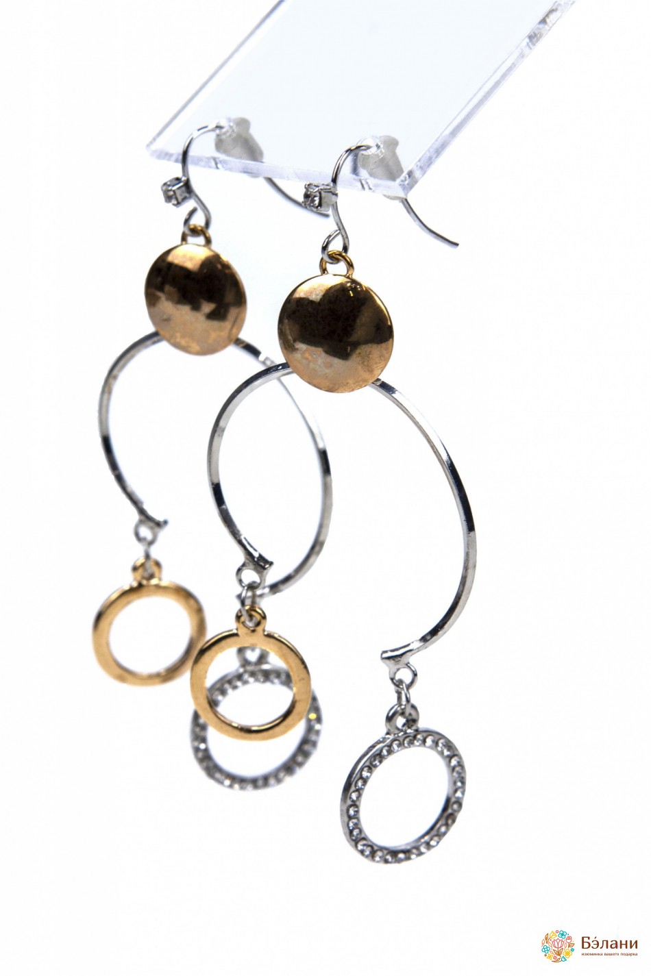Сережки "Silver collection" абстрактні кільця | 2