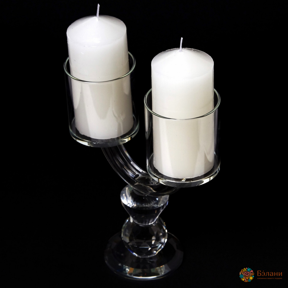 Свічник скляний "Dual" L | 4