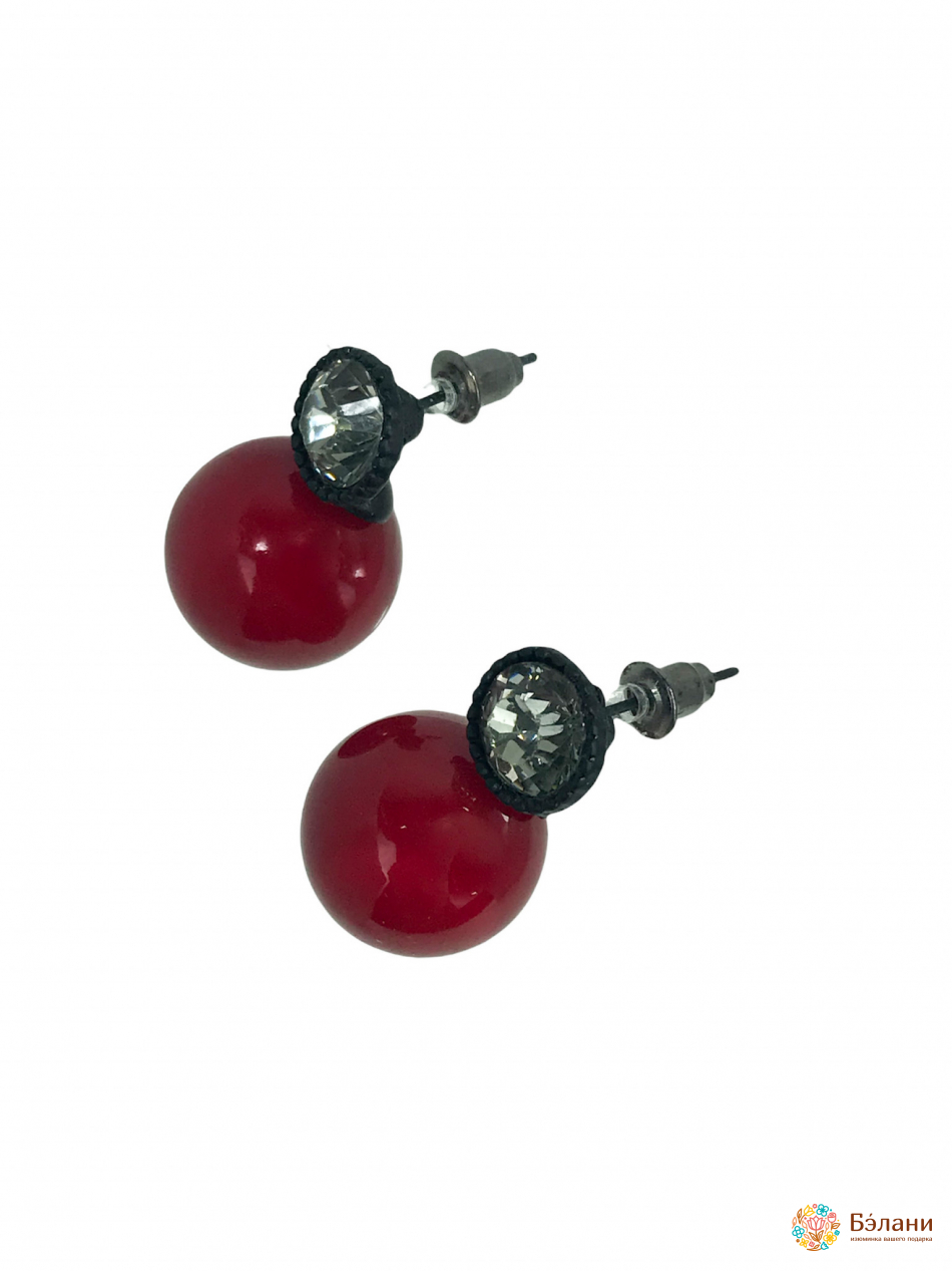 Серьги "Cherry" с кристаллом | 2