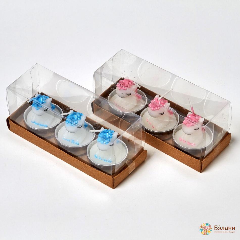 Свічки "Little Unicorn №1" блакитні | 2