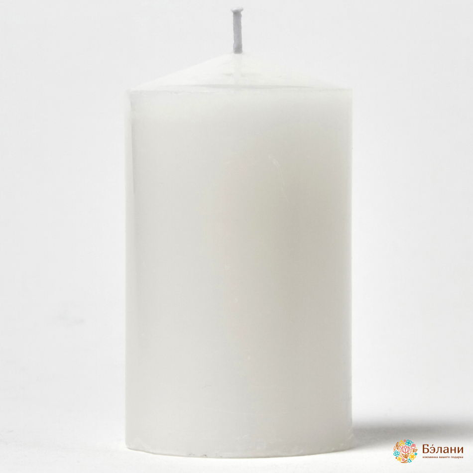 Свічка парафінова "Широкий Стовпчик" біла S 6шт. | 2