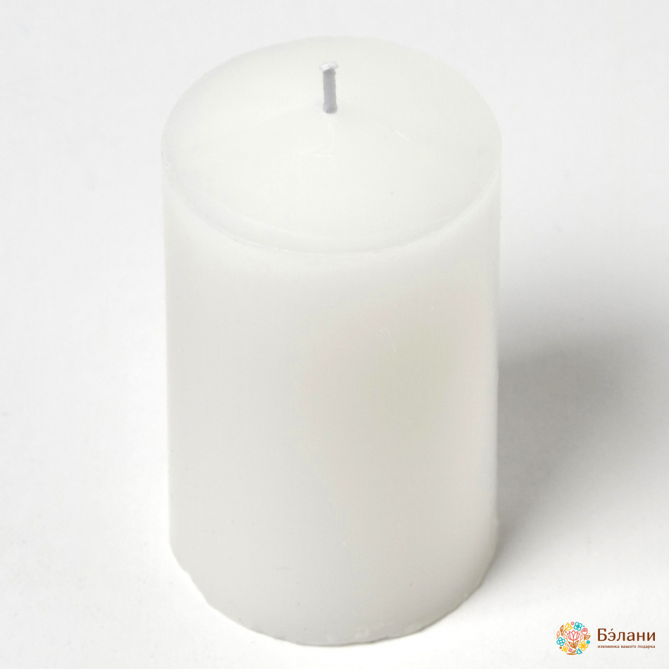 Свічка парафінова "Широкий Стовпчик" біла S 6шт. | 4