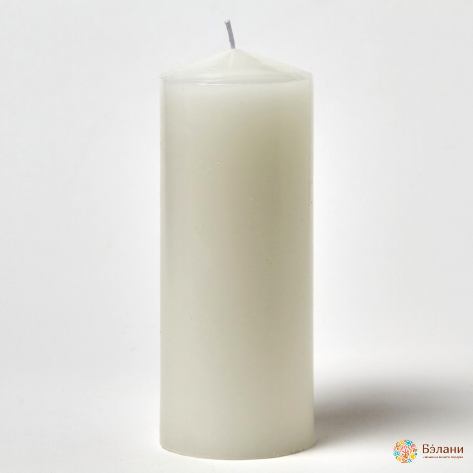 Cвеча парафиновая "Широкий Столбик" белая L 6шт. | 3