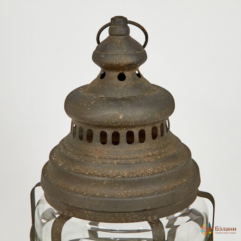 Фонарь стеклянный с металлической оправой "Tower lamp" | 3
