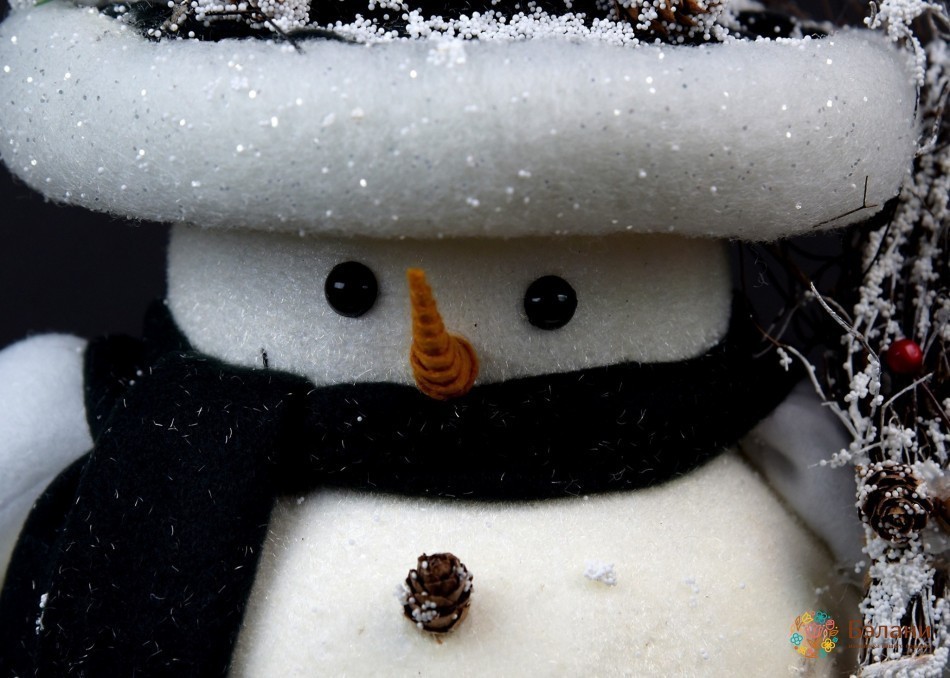 Новорічний декор "Сніговик з мітлою" | 2