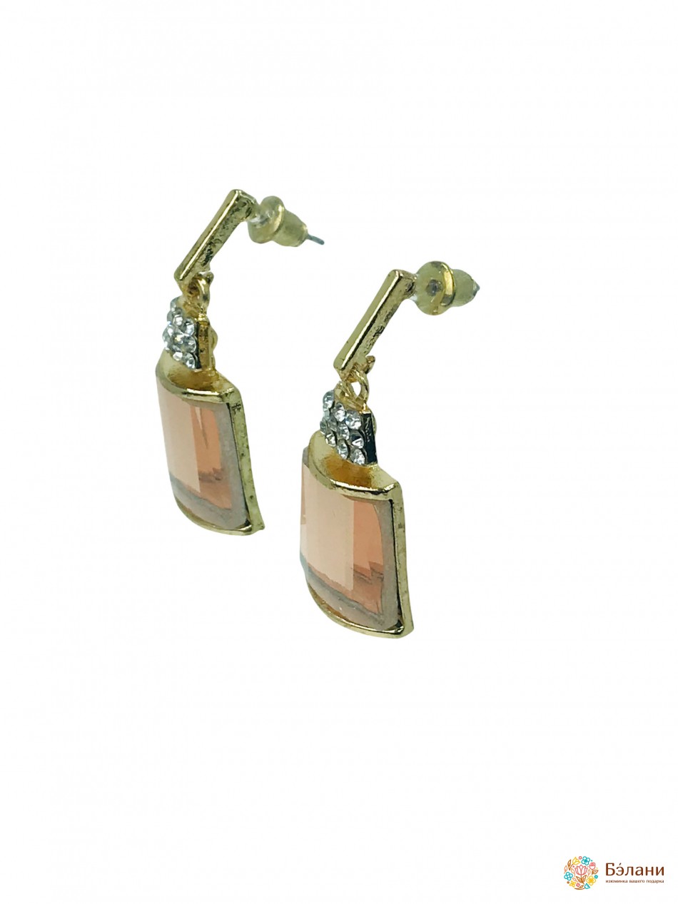 Сережки-гвоздики, що звисають "Шампань" | 2