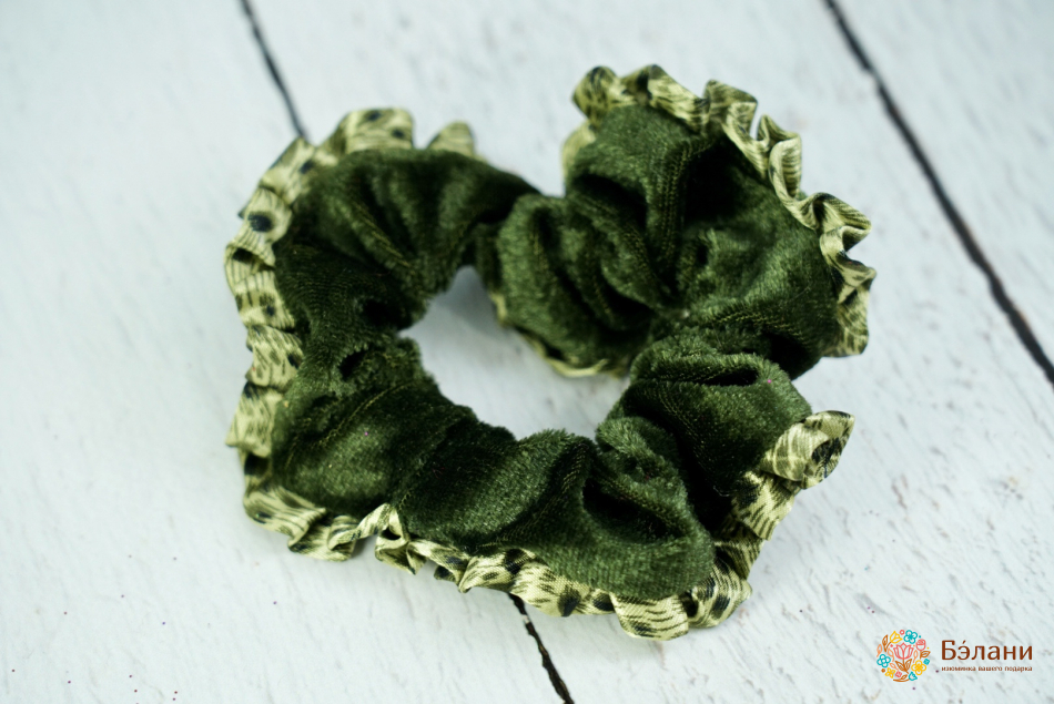 Гумка оксамитова з леопардовим кантом | 2