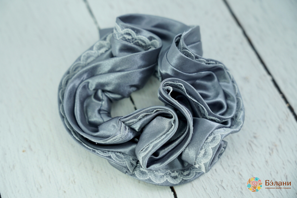 Атласна гумка з мереживним кантом об'ємна | 2